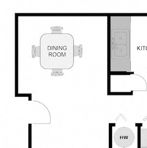 1x1 Floor Plan 1x1 Floor Plan at The VUE at Crestwood Apartments, Birmingham